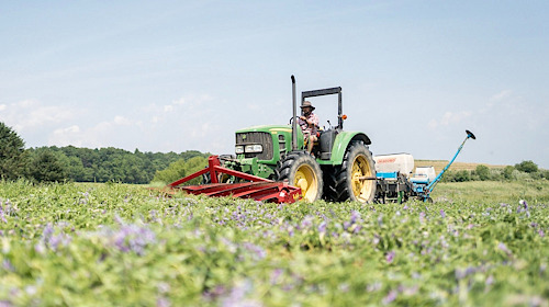 Tractor in a field